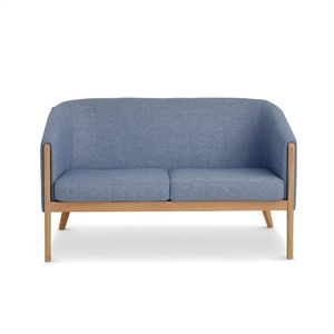 Skalma - Mexico 2 pers. sofa / Blå uldstof / stel eg - Bredde 133 cm.